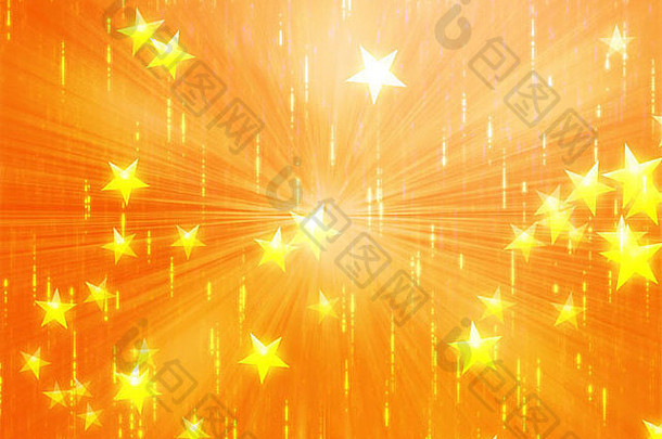 漂浮发光恒星的抽象几何壁纸背景