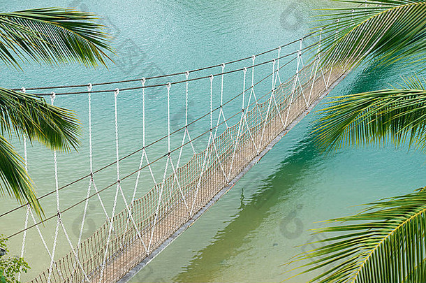 风景优美的挂桥海水sentosa岛新加坡