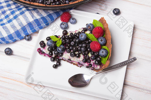 美味的蛋挞蓝莓树莓