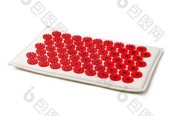 针灸红色的massager-applicator席磁铁强烈的曝光针“库兹涅佐夫”涂药器孤立的白色背景