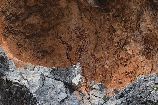 解放军petrarcosmacroschematic岩石绘画网站玛丽娜利坎特南部西班牙