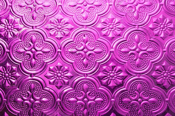彩色紫色无缝纹理。玻璃背景。内墙装饰3D墙面图案抽象花卉玻璃形状背景适用于任何名片概念。复古色彩的窗户玻璃。