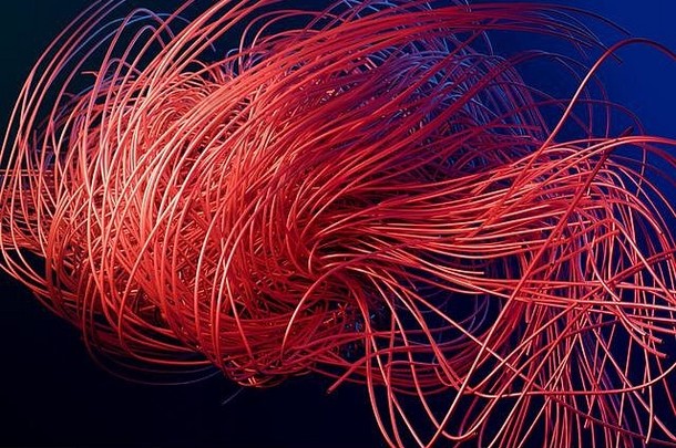 技术科学小说概念网络电缆电子行插图渲染
