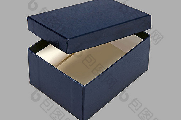 蓝色小盒子，带盖打开，用于设计布局