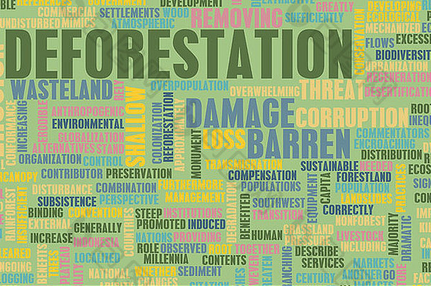 森林砍伐损失损害概念作为艺术