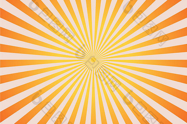 黄色的橙色白色的阳光复古的摘要背景