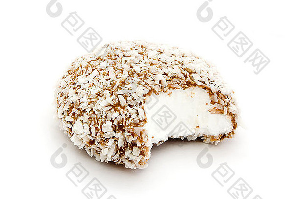 巧克力椰子覆盖棉花糖白色