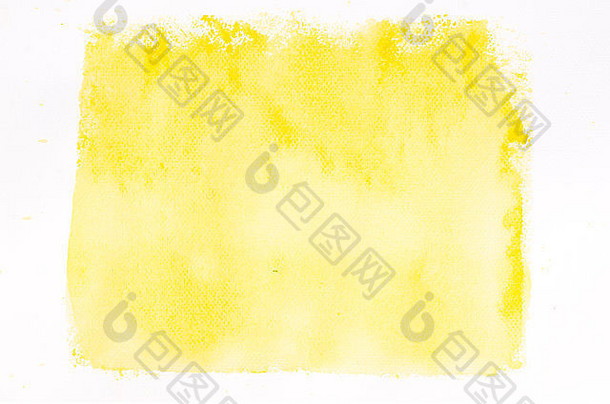 黄色的水彩画背景纹理白色纸