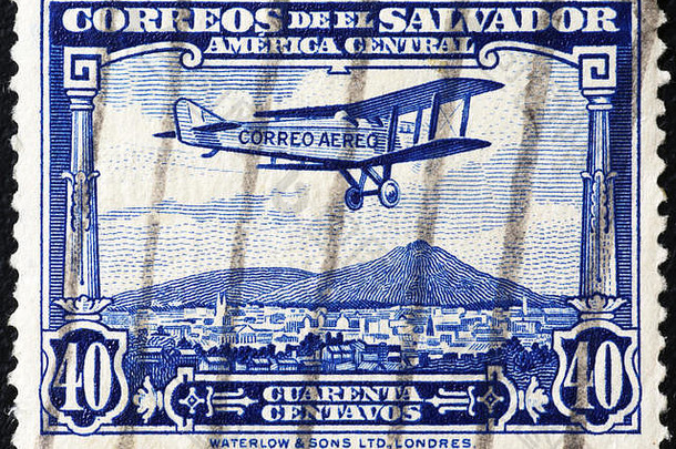 古董空气邮件邮资邮票萨尔瓦多