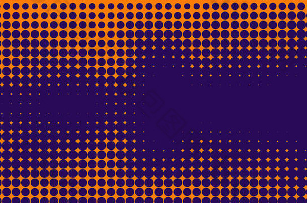 抽象橙色和淡紫色双色调背景。半色调纹理。时尚的渐变纹理。设计背景。