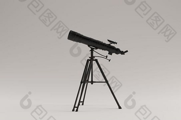 黑色的现代望远镜插图渲染