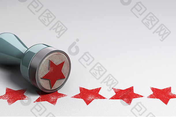 橡胶邮票纸背景星星印刷概念图像插图高客户经验