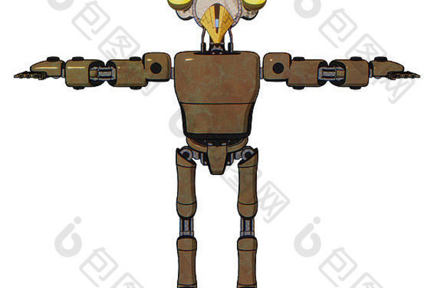 机器人元素鸟头骨头大黄色的眼睛robobeak设计光胸部exoshielding原型exoplate胸部超轻脚