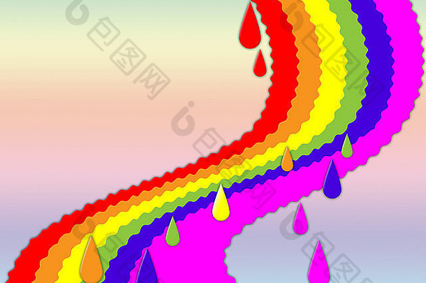 彩虹背景展现淋漓尽致的艺术和多彩的色彩