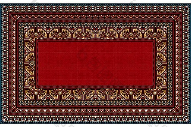 明亮的模式地毯马特里边境红色的中心风格