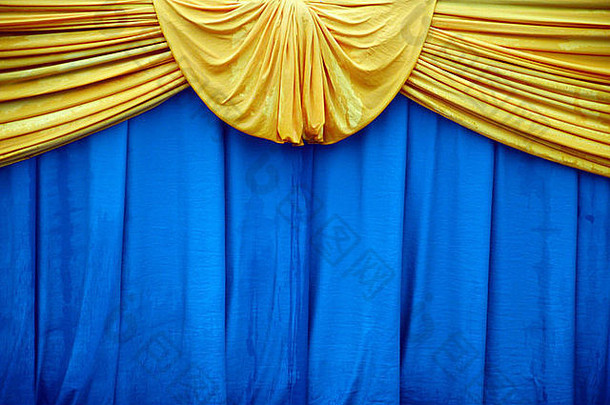 美丽的蓝黄织物装饰