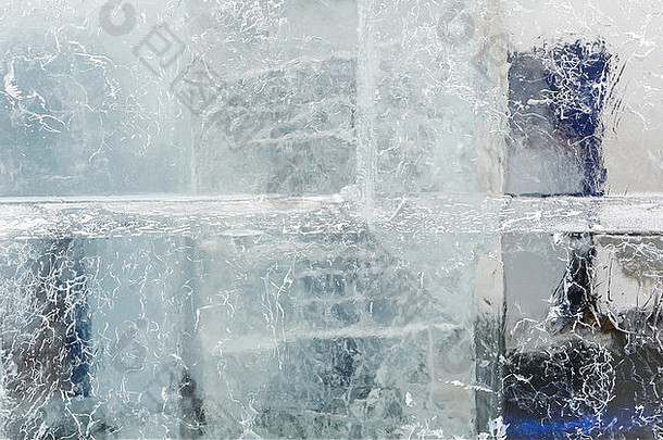 大透明的块冰有趣的图纸模式
