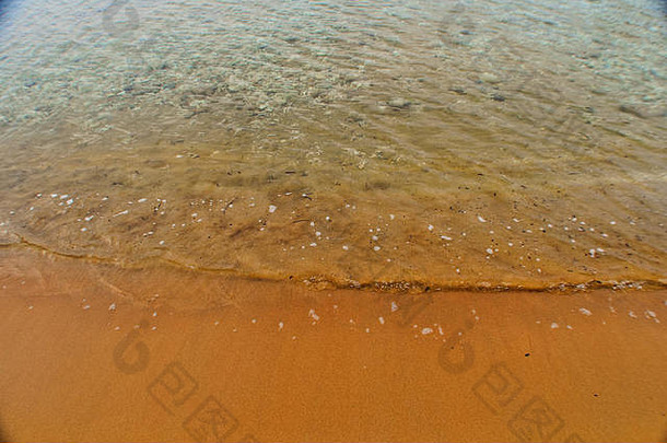 海研磨轻轻橙色海滩沙子