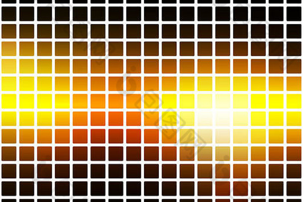 <strong>黑橙</strong>黄抽象圆角瓷砖镶嵌在白色背景正方形上