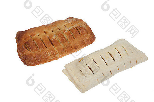 孤立的白色小吃特写美食糕点面包单一食物软面包无人在棕色文化早餐单一对象面包店