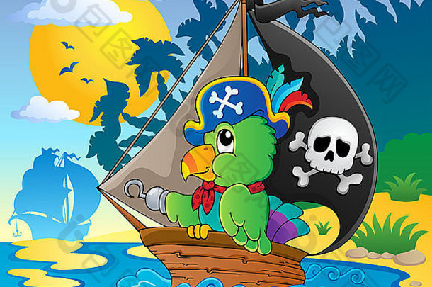 海盗鹦鹉主题图片2-图片插图。