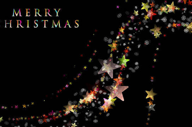 奇妙的圣诞背景设计与雪花和星星