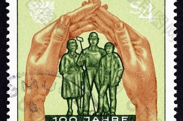 奥地利约邮票印刷奥地利发布纪念政府工作检查法律显示手保护工人约
