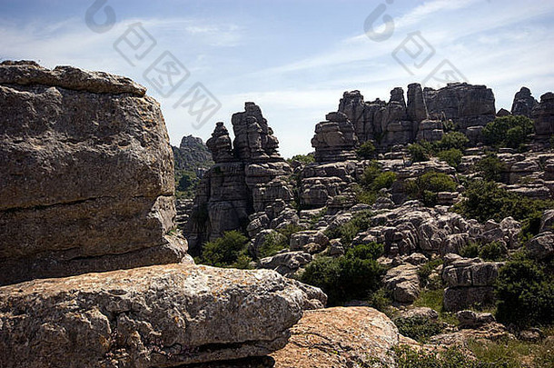新石器时代石灰石岩石形成托克尔山antequera安达卢西亚西班牙