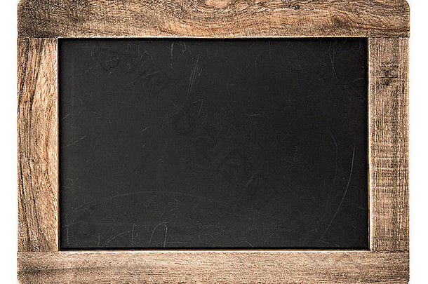 古董黑板上木框架孤立的白色背景黑板的地方文本