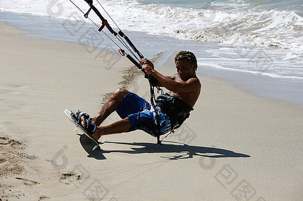 风筝登机风筝海滩多米尼加共和国