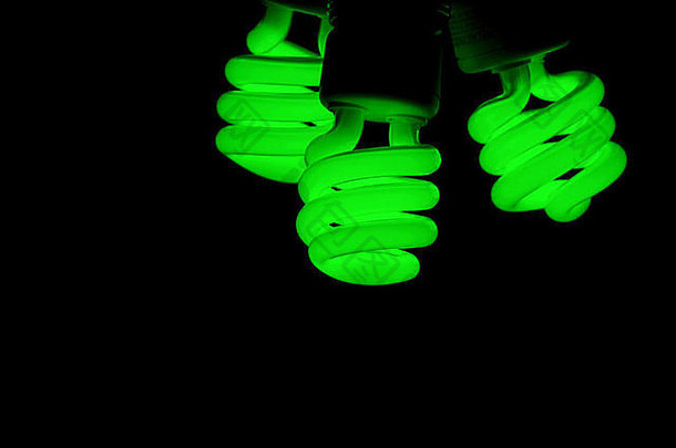 绿色荧光节能灯泡