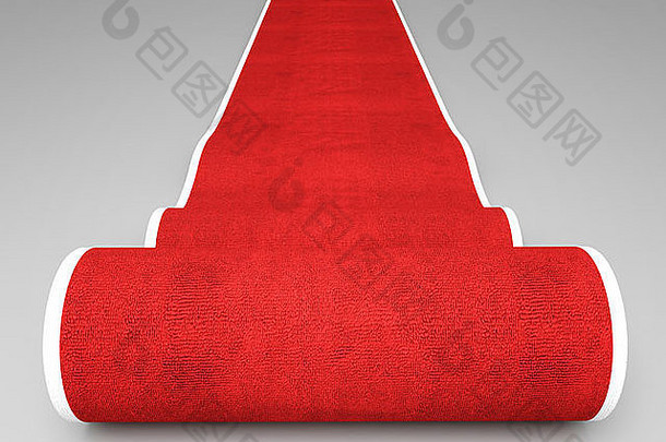 经典红地毯的3d图像