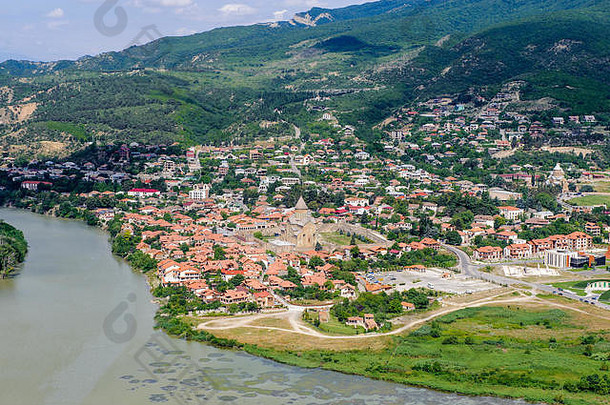 佐治亚州Mtskheta古城的美丽景色。格鲁吉亚首府和联合国教科文组织世界遗产