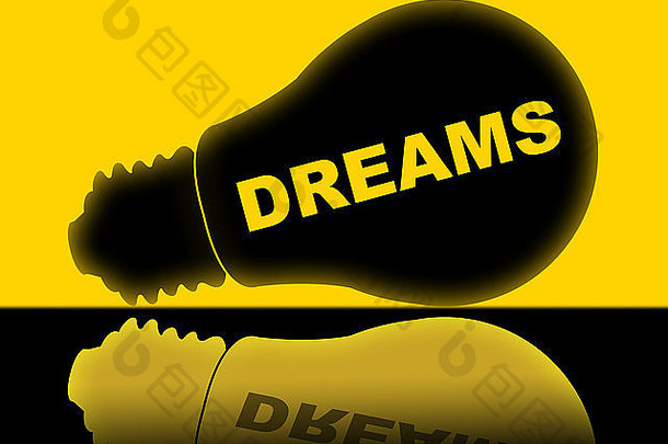 梦想灯泡代表愿景做梦的人睡眠