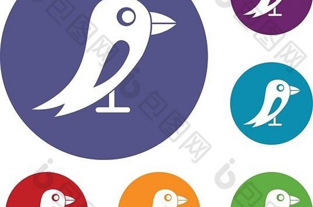 社交网络鸟类图标集