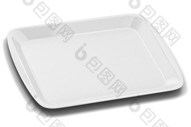 空白塑料托盘食物插图孤立的白色背景