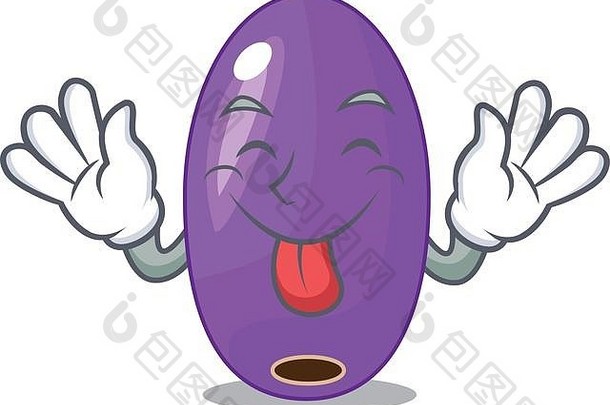 舌头水果jambolan孤立的吉祥物