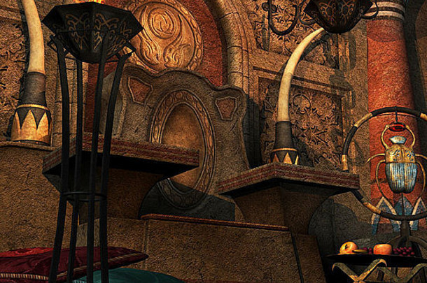 从一部幻想电影中可以看到的王座房间