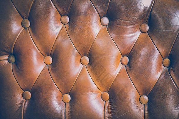 棕色（的）沙发上皮革背景