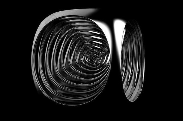 黑色的白色立方抽象重复银角多维数据集扩展大小数字艺术呈现插图