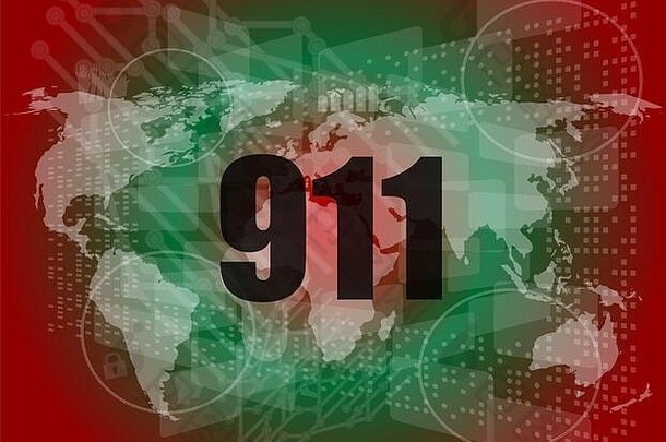 数字触摸屏界面上的911文字