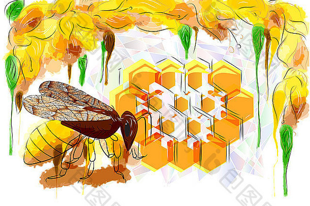 抽象蜜蜂