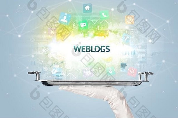 服务员服务社会网络概念weblogs登记