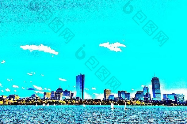 波士顿和查尔斯河，。