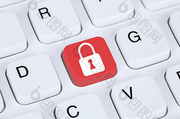 电脑安全互联网锁图标数据保护