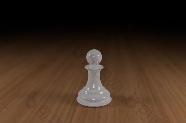 木头上白色棋子的特写镜头，背景为黑色。