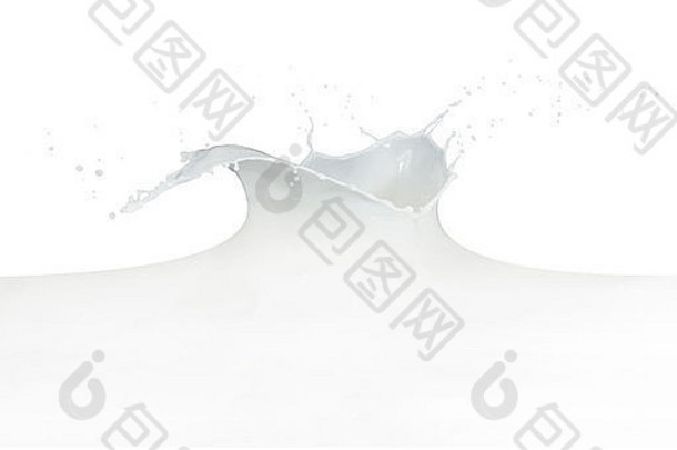 溅牛奶孤立的白色背景