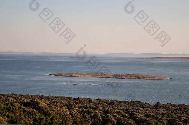 克罗地亚视图日落地中海游击队员岛gajac远程村岛分页亚得里亚海海