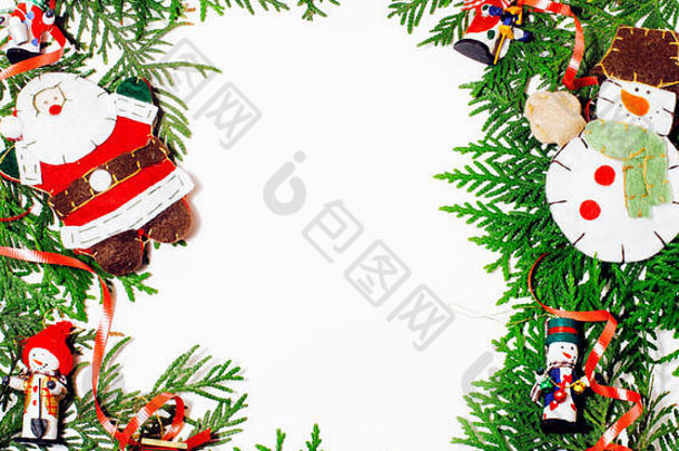 圣诞节装饰孤立的白色背景帖子卡礼物古董