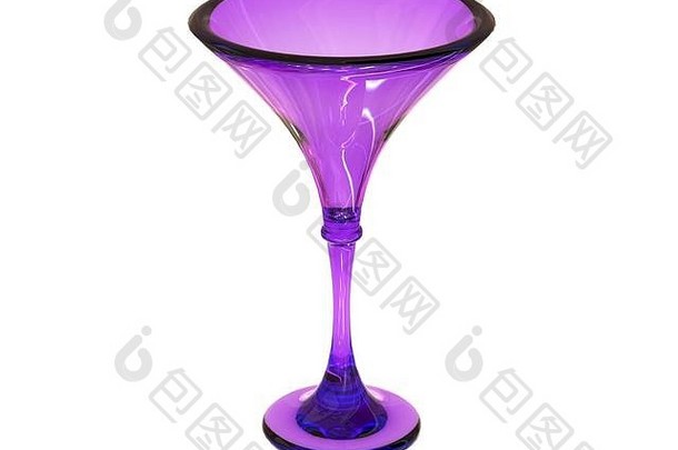 孤立的玻璃渲染紫色的音调
